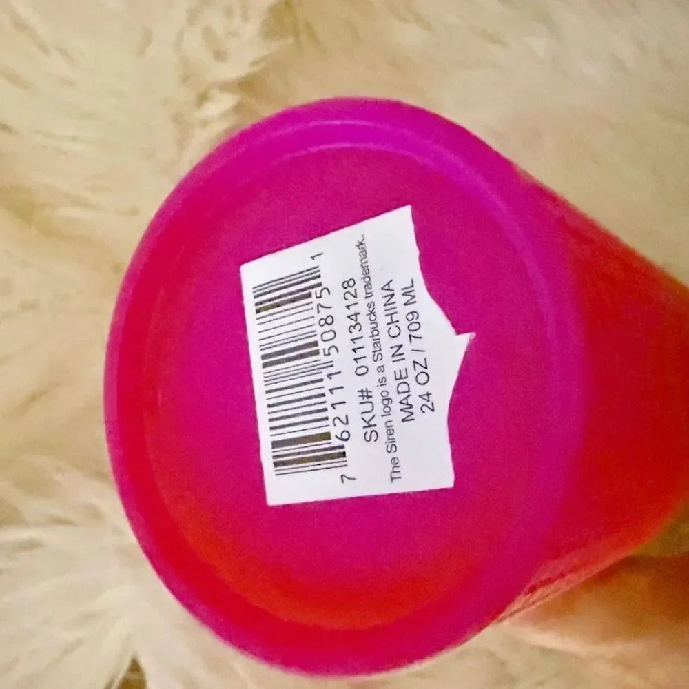 STARBUCKS | Cold Cup Tumbler Cup Straw Venti Summer Ombré Pink Yellow | 24 oz - Picture 6 of 6